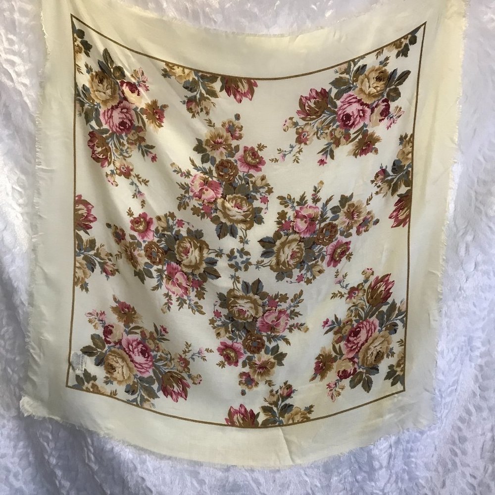 Vintage Japan Montage Floral Scarf Wrap